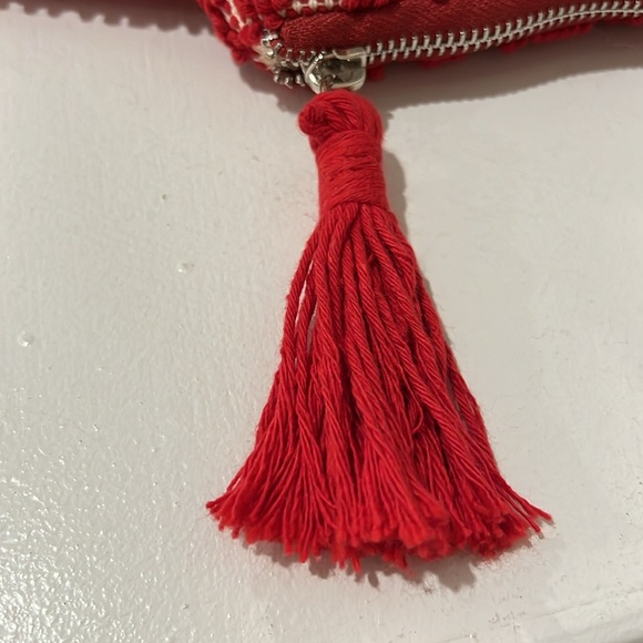 Club Monaco ISOLA Woven Fabric Clutch Red $175 - Picture 13 of 13